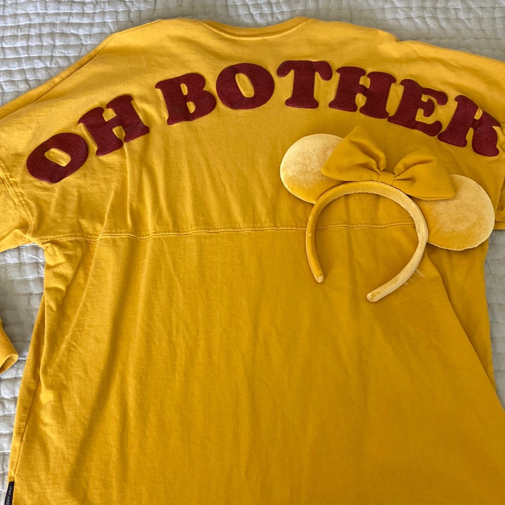 Pooh bear spirit jersey and mustard Minnie ears